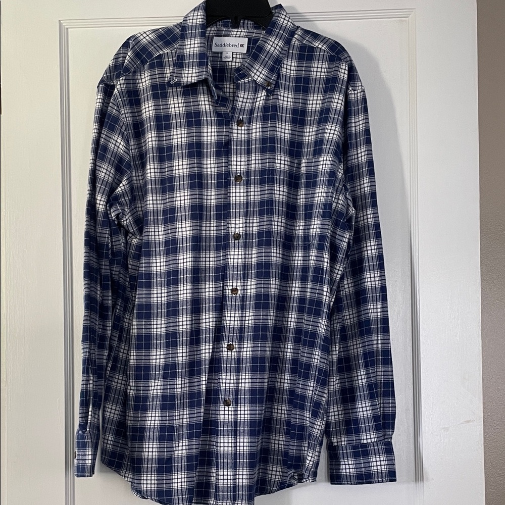 Saddlebred Navy and White Checkered Men's Shirt